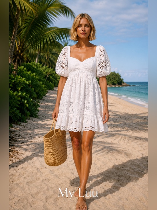 French Connection Dresses & Skirts - Elegant White Eyelet Dress